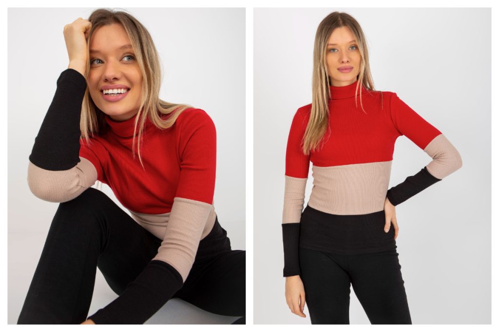 bluze colorate cu guler cu dungi în magazinul online