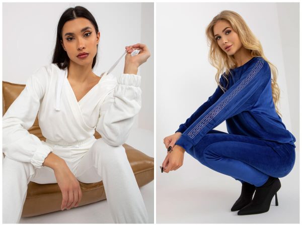 Eleganckie dresy damskie z kolekcji odzieży wiosna/lato.